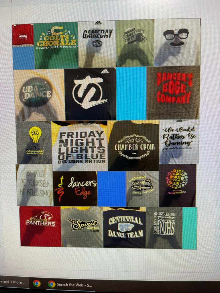 Beautiful t-shirt quilt layout from a user